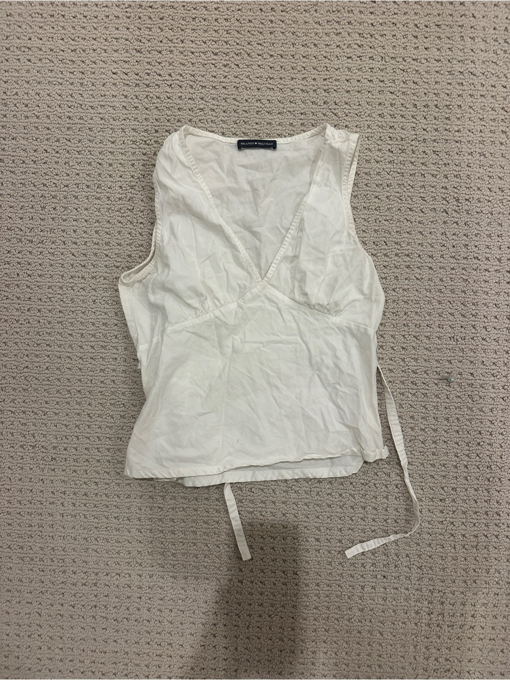 Brandy Melville White Tie Top